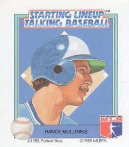 1988 Parker Bros. Starting Lineup Talking Baseball Toronto Blue Jays #15 Rance Mulliniks Front