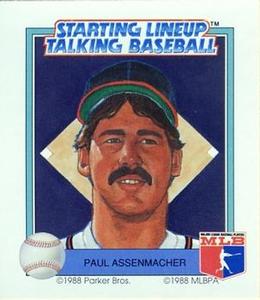 1988 Parker Bros. Starting Lineup Talking Baseball Atlanta Braves #28 Paul Assenmacher Front