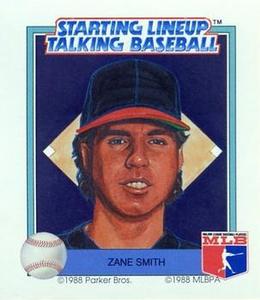 1988 Parker Bros. Starting Lineup Talking Baseball Atlanta Braves #25 Zane Smith Front