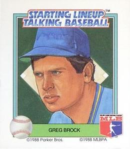 1988 Parker Bros. Starting Lineup Talking Baseball Milwaukee Brewers #13 Greg Brock Front
