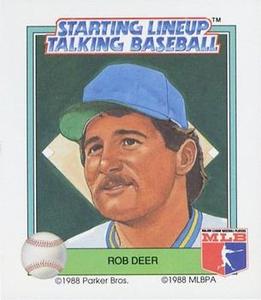 1988 Parker Bros. Starting Lineup Talking Baseball Milwaukee Brewers #23 Rob Deer Front