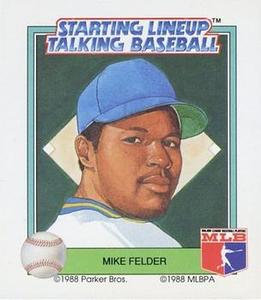 1988 Parker Bros. Starting Lineup Talking Baseball Milwaukee Brewers #21 Mike Felder Front
