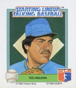 1988 Parker Bros. Starting Lineup Talking Baseball Milwaukee Brewers #29 Ted Higuera Front