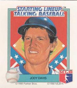 1988 Parker Bros. Starting Lineup Talking Baseball Chicago Cubs #11 Jody Davis Front