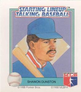 1988 Parker Bros. Starting Lineup Talking Baseball Chicago Cubs #16 Shawon Dunston Front
