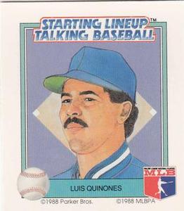 1988 Parker Bros. Starting Lineup Talking Baseball Chicago Cubs #19 Luis Quinones Front