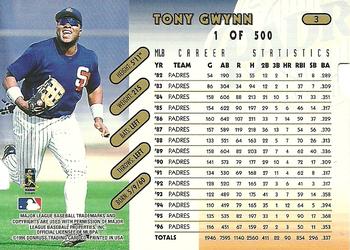1997 Donruss - Press Proofs Gold #3 Tony Gwynn Back