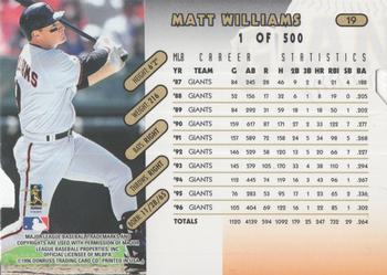 1997 Donruss - Press Proofs Gold #19 Matt Williams Back