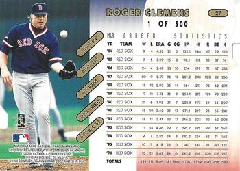 1997 Donruss - Press Proofs Gold #27 Roger Clemens Back
