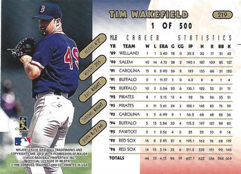 1997 Donruss - Press Proofs Gold #219 Tim Wakefield Back