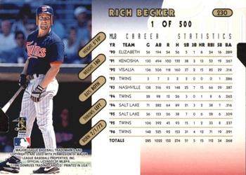 1997 Donruss - Press Proofs Gold #230 Rich Becker Back