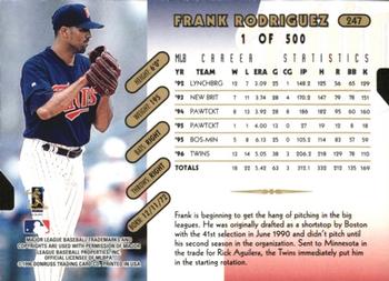 1997 Donruss - Press Proofs Gold #247 Frank Rodriguez Back