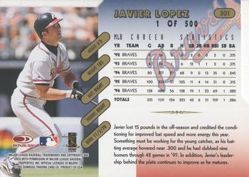 1997 Donruss - Press Proofs Gold #301 Javy Lopez Back