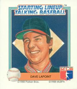 1988 Parker Bros. Starting Lineup Talking Baseball Chicago White Sox #30 Dave LaPoint Front