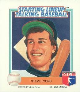 1988 Parker Bros. Starting Lineup Talking Baseball Chicago White Sox #15 Steve Lyons Front
