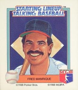 1988 Parker Bros. Starting Lineup Talking Baseball Chicago White Sox #18 Fred Manrique Front