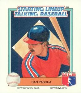 1988 Parker Bros. Starting Lineup Talking Baseball Chicago White Sox #17 Dan Pasqua Front