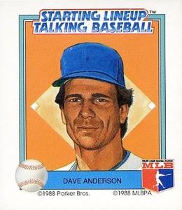 1988 Parker Bros. Starting Lineup Talking Baseball Los Angeles Dodgers #15 Dave Anderson Front
