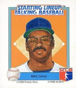 1988 Parker Bros. Starting Lineup Talking Baseball Los Angeles Dodgers #24 Mike Davis Front