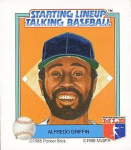 1988 Parker Bros. Starting Lineup Talking Baseball Los Angeles Dodgers #18 Alfredo Griffin Front