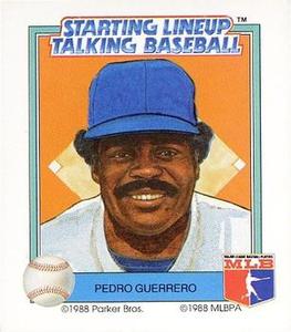 1988 Parker Bros. Starting Lineup Talking Baseball Los Angeles Dodgers #19 Pedro Guerrero Front