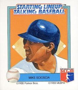 1988 Parker Bros. Starting Lineup Talking Baseball Los Angeles Dodgers #11 Mike Scioscia Front