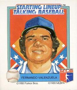 1988 Parker Bros. Starting Lineup Talking Baseball Los Angeles Dodgers #26 Fernando Valenzuela Front