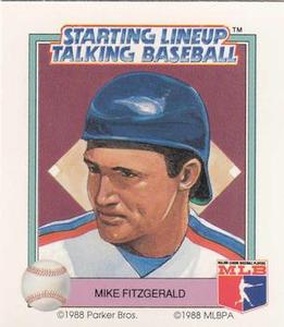 1988 Parker Bros. Starting Lineup Talking Baseball Montreal Expos #11 Mike Fitzgerald Front