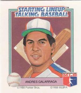 1988 Parker Bros. Starting Lineup Talking Baseball Montreal Expos #13 Andres Galarraga Front