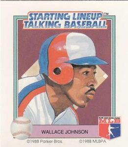 1988 Parker Bros. Starting Lineup Talking Baseball Montreal Expos #20 Wallace Johnson Front