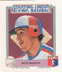 1988 Parker Bros. Starting Lineup Talking Baseball Montreal Expos #23 Mitch Webster Front
