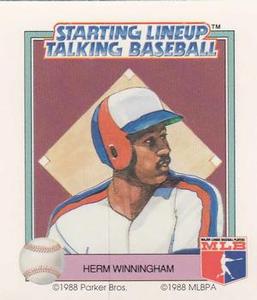 1988 Parker Bros. Starting Lineup Talking Baseball Montreal Expos #24 Herm Winningham Front