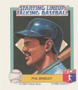 1988 Parker Bros. Starting Lineup Talking Baseball Seattle Mariners #21 Phil Bradley Front