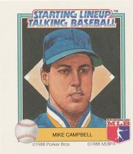 1988 Parker Bros. Starting Lineup Talking Baseball Seattle Mariners #26 Mike Campbell Front