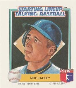1988 Parker Bros. Starting Lineup Talking Baseball Seattle Mariners #22 Mike Kingery Front