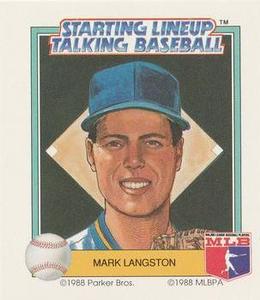 1988 Parker Bros. Starting Lineup Talking Baseball Seattle Mariners #25 Mark Langston Front