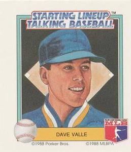 1988 Parker Bros. Starting Lineup Talking Baseball Seattle Mariners #12 Dave Valle Front
