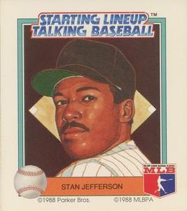 1988 Parker Bros. Starting Lineup Talking Baseball San Diego Padres #20 Stan Jefferson Front