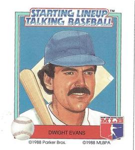 1988 Parker Bros. Starting Lineup Talking Baseball Boston Red Sox #13 Dwight Evans Front
