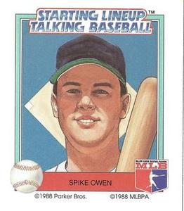 1988 Parker Bros. Starting Lineup Talking Baseball Boston Red Sox #17 Spike Owen Front