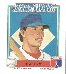 1988 Parker Bros. Starting Lineup Talking Baseball Boston Red Sox #19 Kevin Romine Front