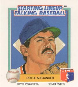 1988 Parker Bros. Starting Lineup Talking Baseball Detroit Tigers #26 Doyle Alexander Front