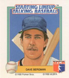 1988 Parker Bros. Starting Lineup Talking Baseball Detroit Tigers #18 Dave Bergman Front