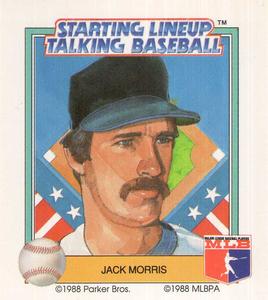 1988 Parker Bros. Starting Lineup Talking Baseball Detroit Tigers #25 Jack Morris Front