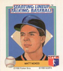 1988 Parker Bros. Starting Lineup Talking Baseball Detroit Tigers #12 Matt Nokes Front