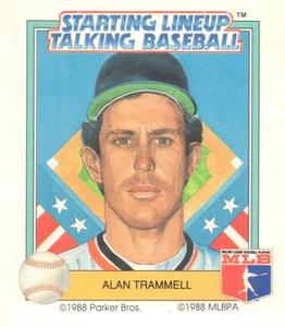 1988 Parker Bros. Starting Lineup Talking Baseball Detroit Tigers #17 Alan Trammell Front