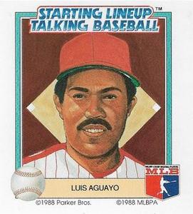 1988 Parker Bros. Starting Lineup Talking Baseball Philadelphia Phillies #17 Luis Aguayo Front