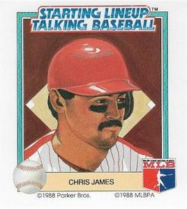 1988 Parker Bros. Starting Lineup Talking Baseball Philadelphia Phillies #20 Chris James Front