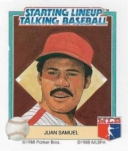 1988 Parker Bros. Starting Lineup Talking Baseball Philadelphia Phillies #14 Juan Samuel Front