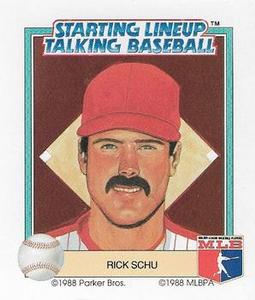 1988 Parker Bros. Starting Lineup Talking Baseball Philadelphia Phillies #18 Rick Schu Front